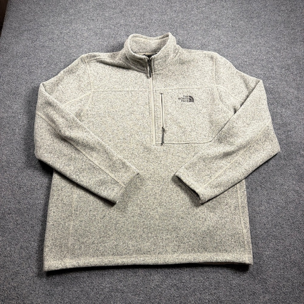 The North Face Gordon Lyons Pullover Men XL Gray Quarter Zip Fleece Sweater